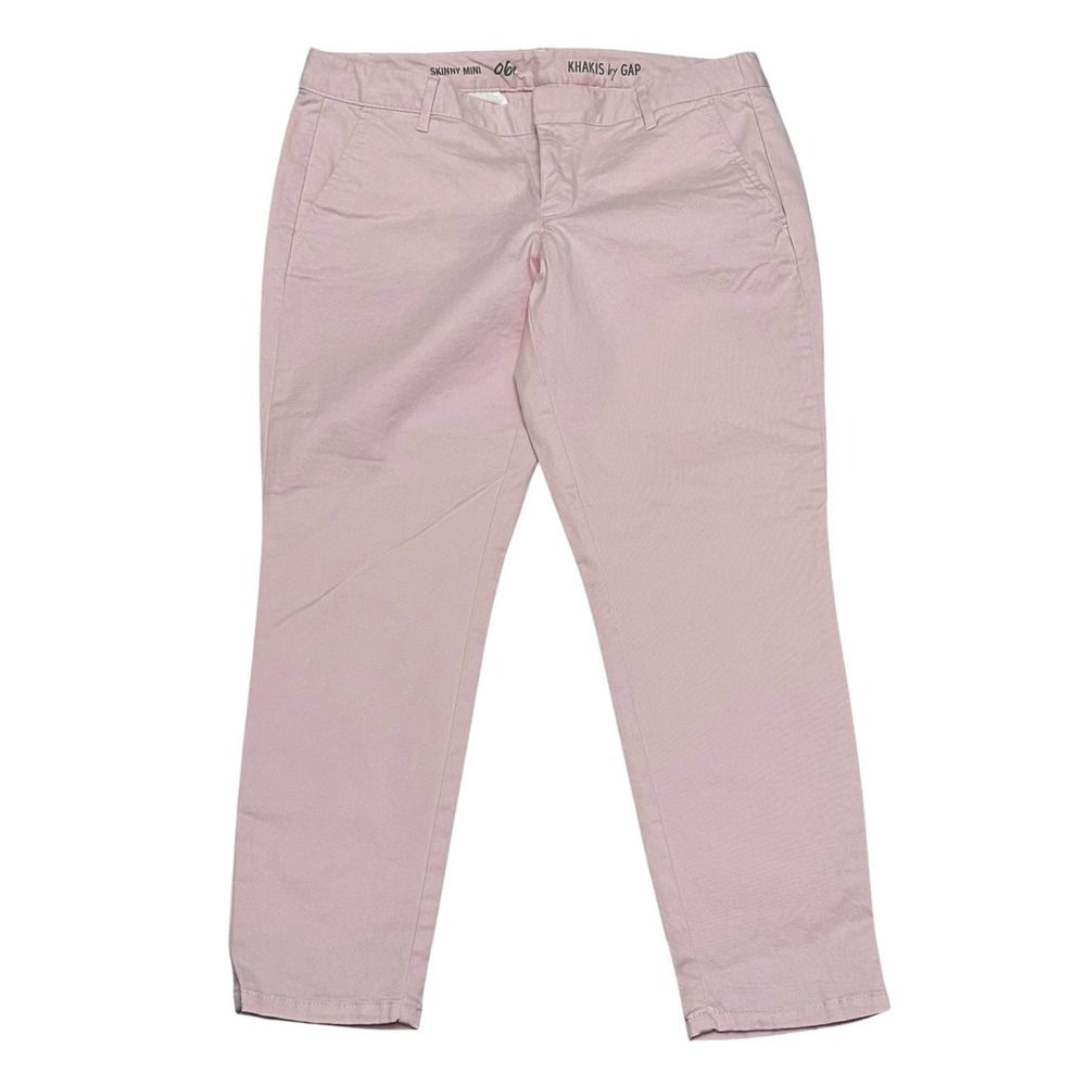 Gap Skinny Mini Khakis Womens Size 6 Petite Pink Low Rise Stretch Ankle Pants